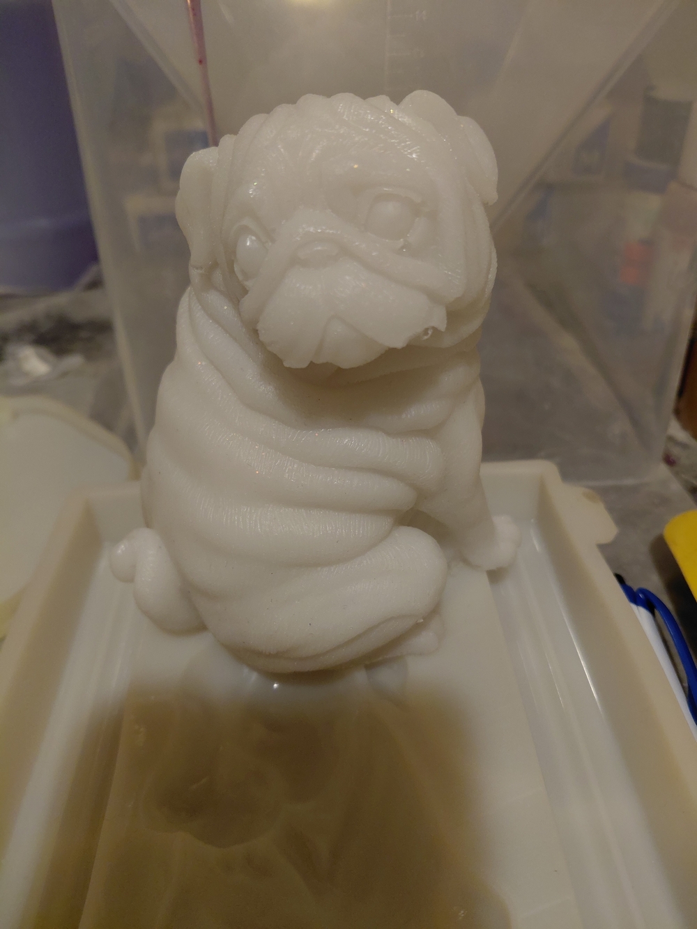White Pug Dog Figurine Decorative Pet Statue